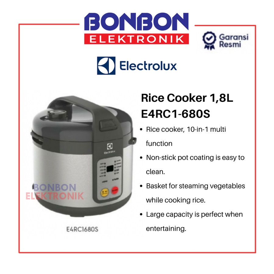 Electrolux Rice Cooker E4RC1-680S / E4RC1680S 1.8L