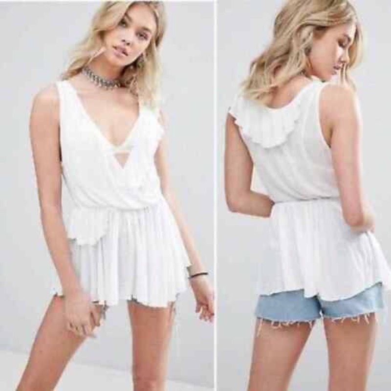 free people ruffle tank top
