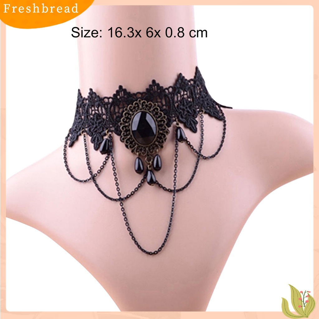 [TERLARIS]Necklace Elegant Easy to Match Alloy Rhinestone Lace Necklace for Dating