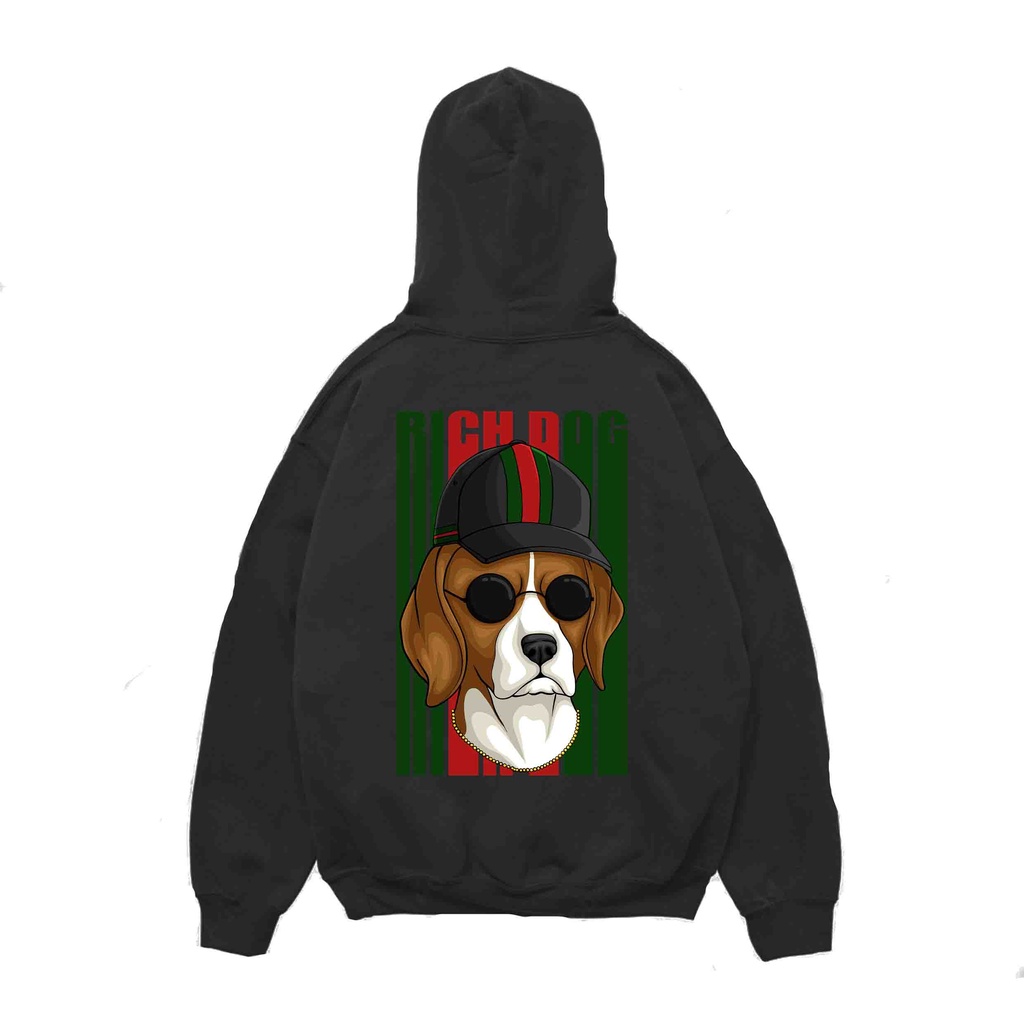 Hoodie Pria Rich Dog Sweater Pria Fleece Size M - XXL