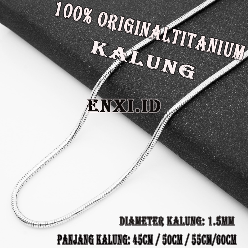 Ready Stok 100% Original Murah Titanium Kalung Anti Karat (Panjang 45cm/50cm/55cm/60cm)