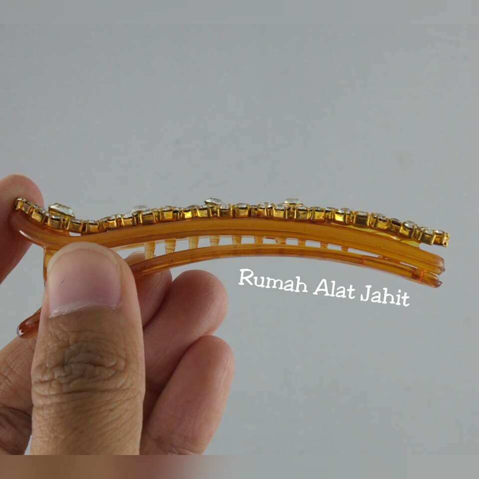 Jepit Rambut / Hair Clip Permata Baris Zig-Zag 7cm (sepasang)