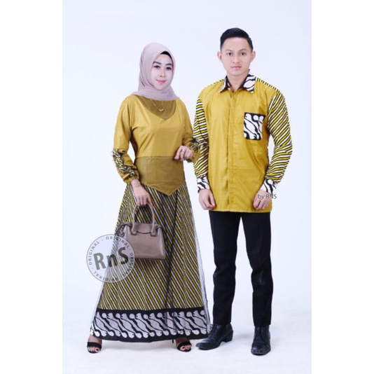 Maura Couple - Sania Ruffle Batik Couple Keluarga Modern Ori Ndoro Jowi DNT Garansi Termurah Shopee