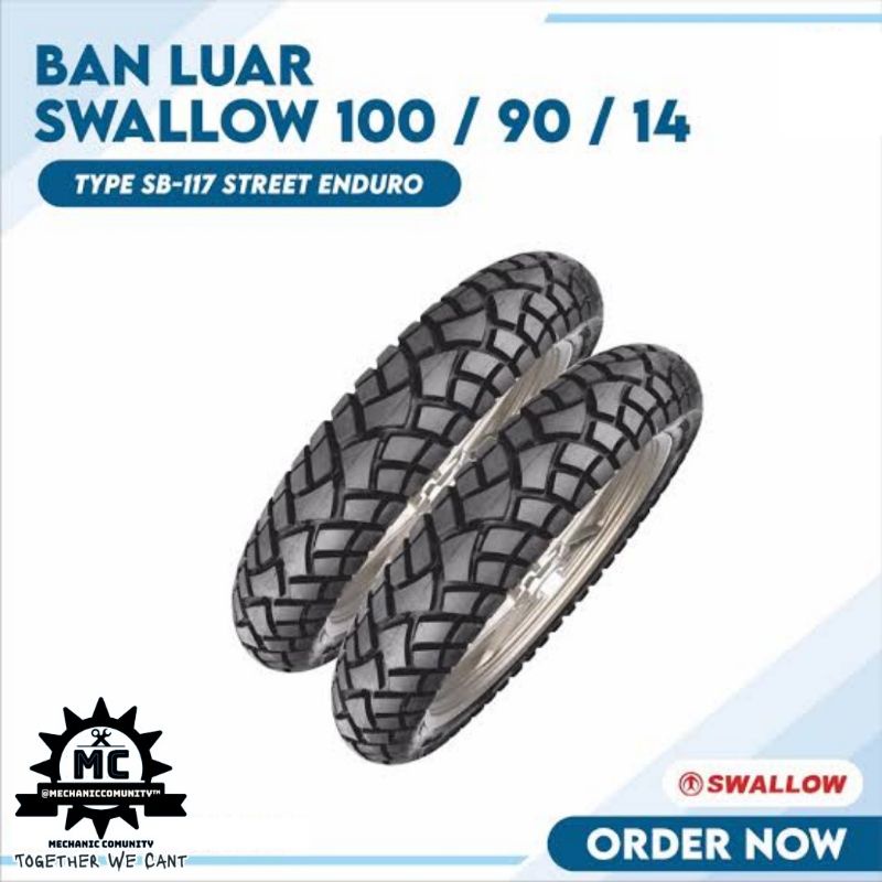 Ban Luar Semi Trail Ukuran 70 90 17 dan 80 90 17 Street Enduro Swallow