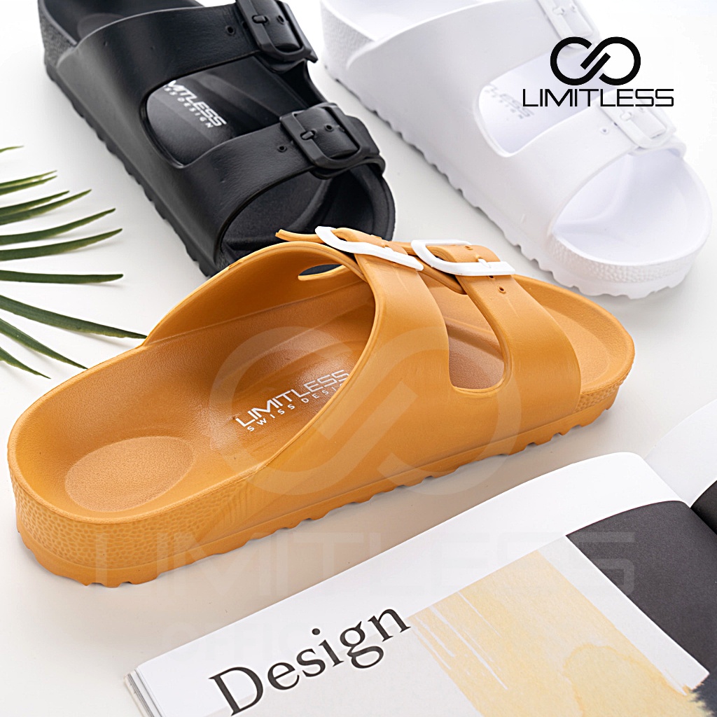 Limitless Sandal Wanita Slip On Kekinian Premium Sandal Slop Cewek Karet Sendal Wanita Rumah Strap Dua