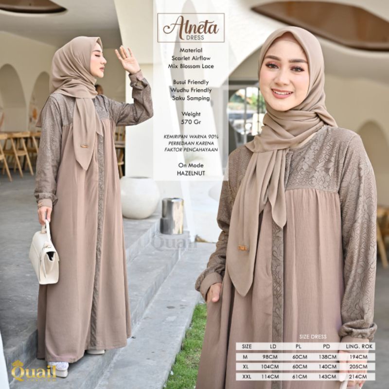 Alneta dress ori  by quail hijab