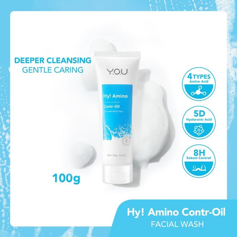 YOU Hy! Amino Facial Wash You Oil Control, Hydrating, Brightening, Acne Whitening Glowing