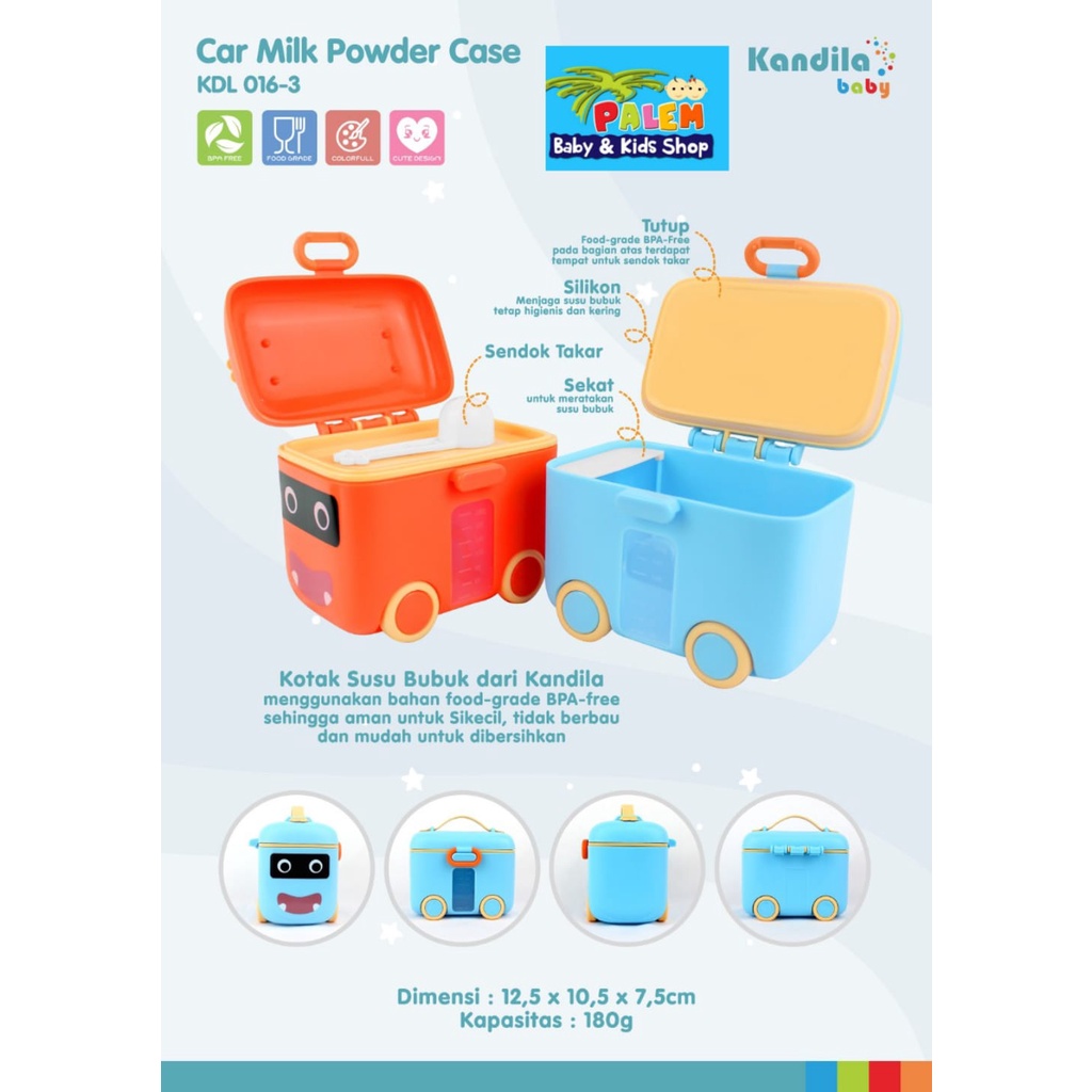 Kandila Baby Car Milk Powder Case Kotak Susu Bubuk Bayi 180g KDL016-3 Tempat Susu Bubuk Anak Bayi