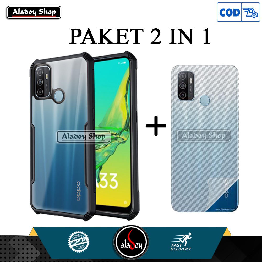 Case Oppo A33 Airbag Shockproof Transparent Casing + Skin carbon