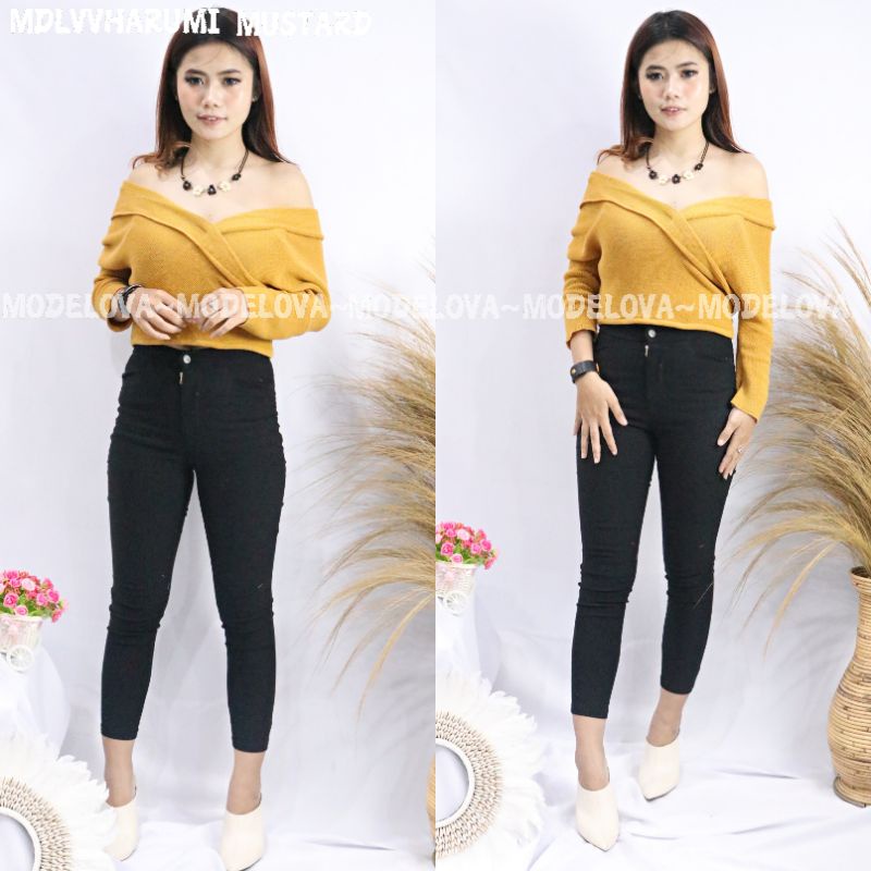 MDLV ~ SABRINA SELENA RAJUT ATASAN SABRINA RAJUT KOREA  SABRINA RAJUT GOOD QUALITY FASHION WANITA