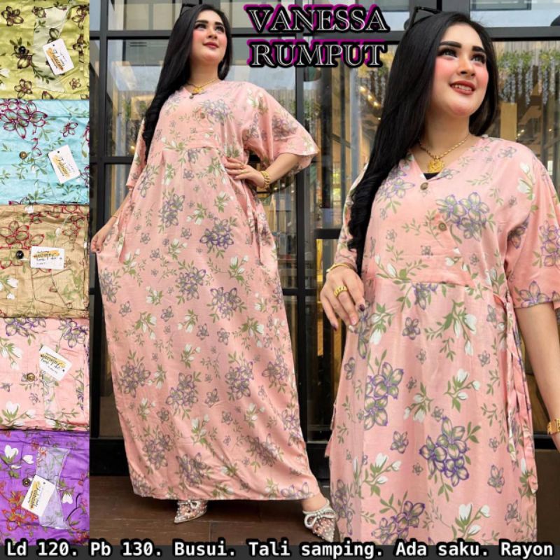 Daster Lowo Rayon Branded Viral Kekinian LD 120 Busui Resleting Depan Termurah