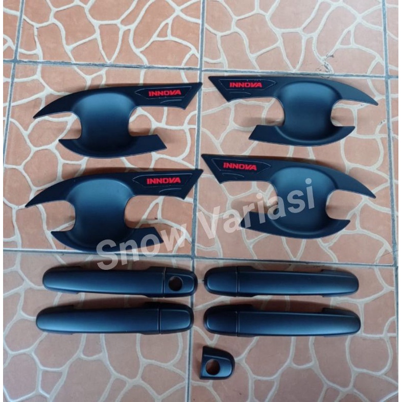 PAKET OUTER HANDLE COVER HITAM INNOVA 2006 2010 2012 2014