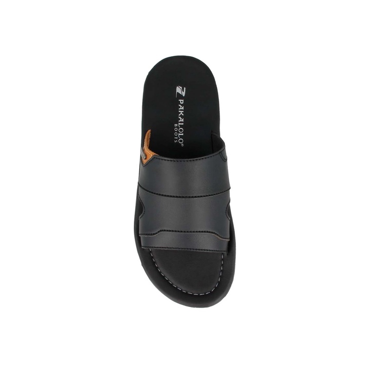 SANDAL SLIDE PAKALOLO PRIA ORIGINAL CASUAL KULIT ASLI HITAM PB05