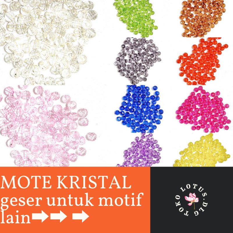 Mote kristal bening manik lampion 6mm