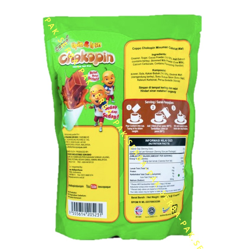 Minuman Coklat Chokopin Chocolate Malt Drink Upin &amp; Ipin (PCS) / Chocopin