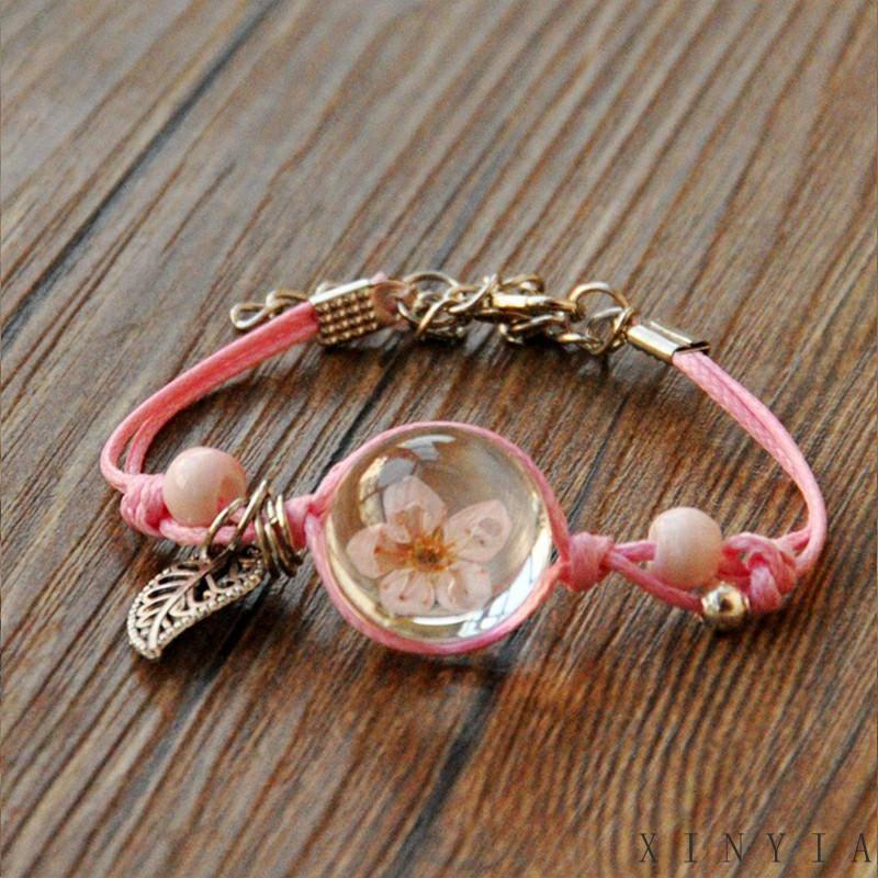 【COD】Perhiasan Gelang Motif Bunga Kering Bahan Keramik Gaya Etnik Untuk Wanita