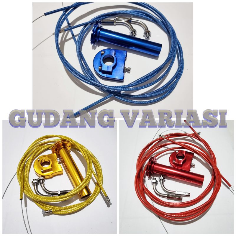 PAKET GAS SPONTAN 2 KABEL 190 CM CNC PLUS KABEL GAS DAN L GAS FULL SET CRF KLX DRACKER MIO WR 115
