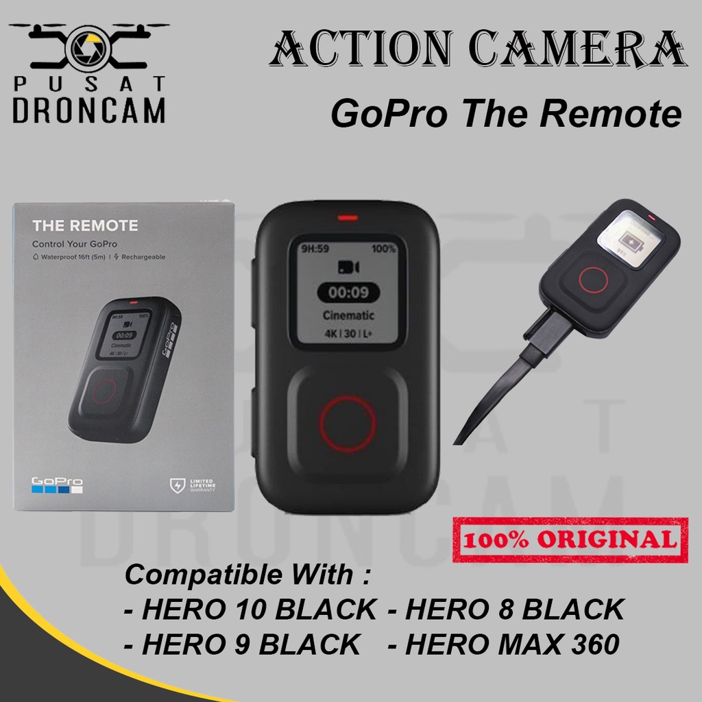 GoPro The Remote for HERO 10 - 9 - 8 Black Go Pro MAX 360 Resmi