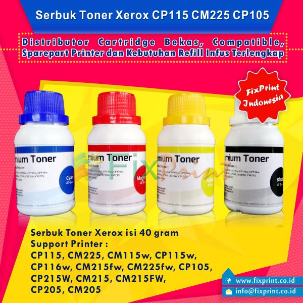 Serbuk Refill Bubuk Toner Xerox CP105 CP215W CM215 CM215FW CP205 Yellow