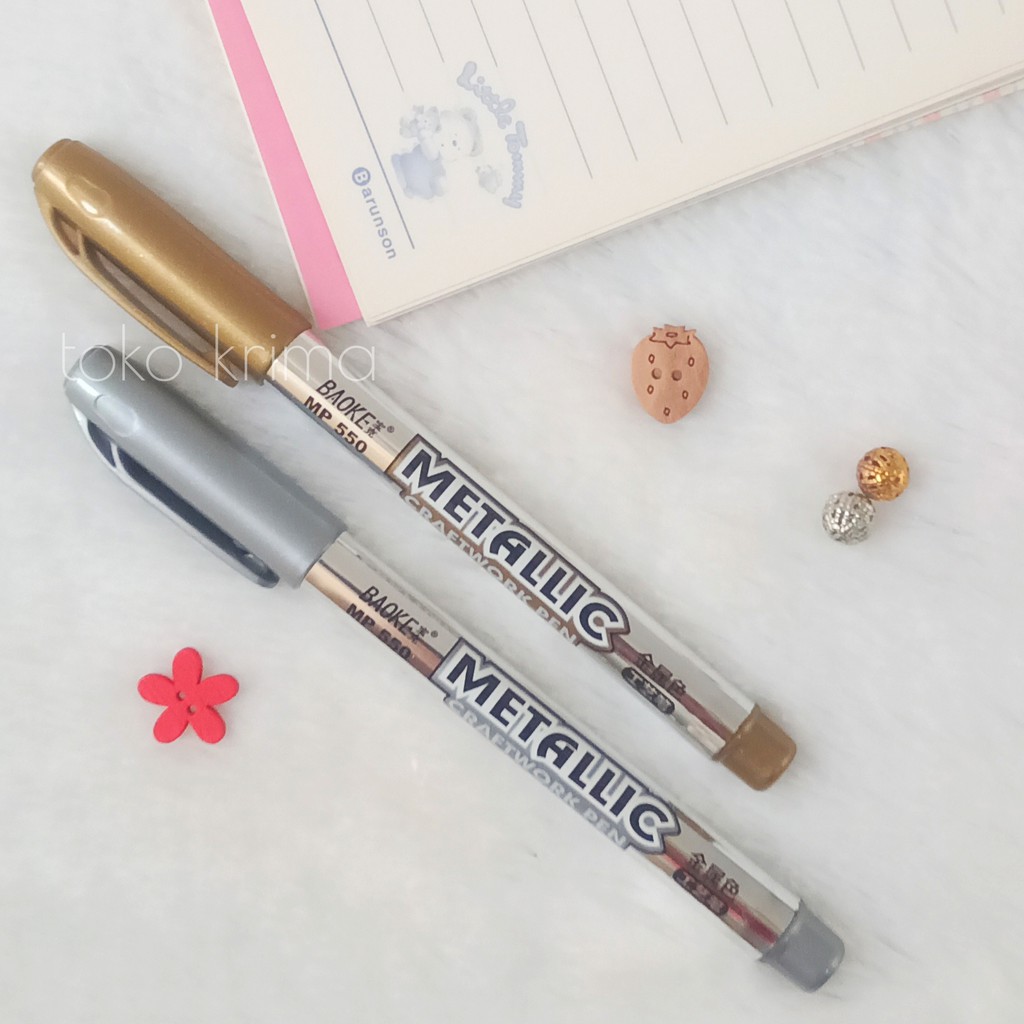 

Spidol Baoke Metallic Warna Emas Gold dan Silver