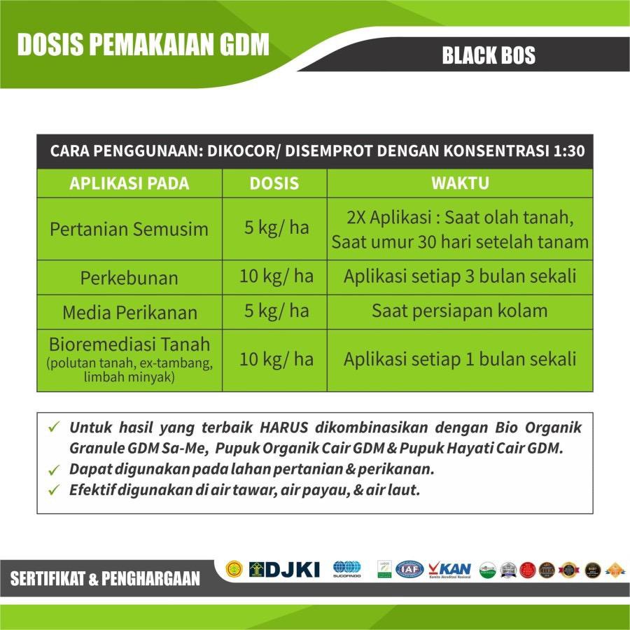 GDM Black BOS (Bio Organic Stimulant) Pupuk Organik Nutrisi Tanaman dan Perikanan 1kg Original