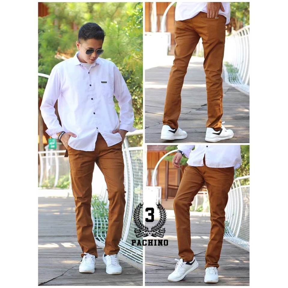 Celana Chino Cino Panjang Pria Dewasa Strecth Slimfit  Gold Original 3 Pachino