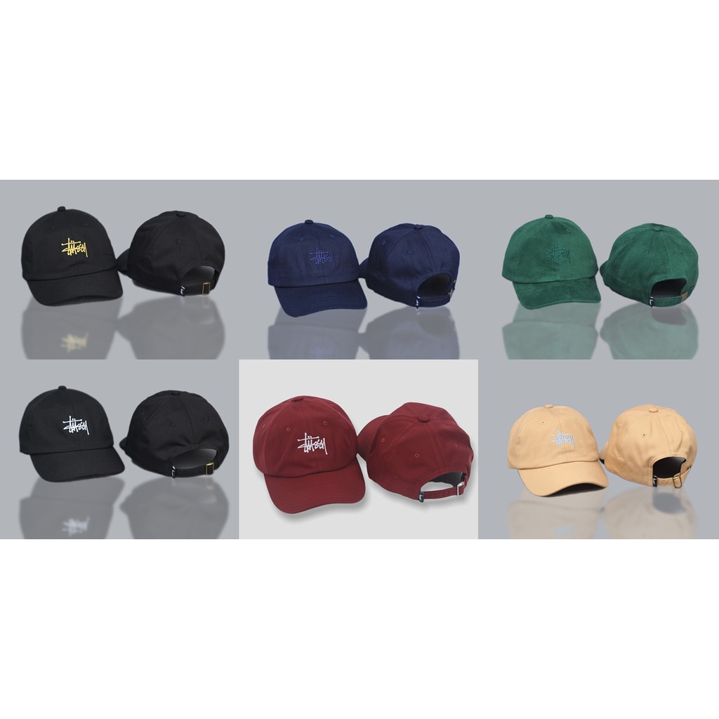 Topi Stussy Script Logo Dad Hat Baseball Cap