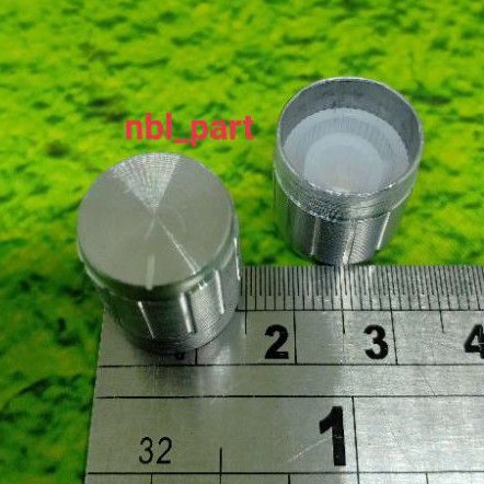 Knop Potensio 14mm Silver