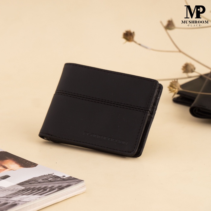 Dompet Pria Lipat Pendek Polos Hitam Planet Ocean Original - PO05