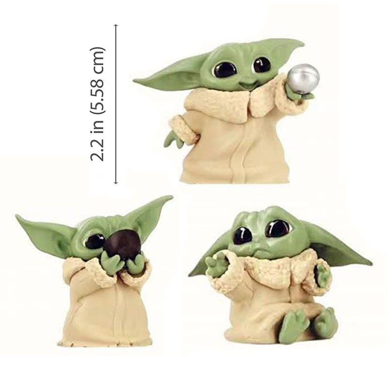6pcs / set Mainan Action Figure Baby Yoda Grogu Mandalorian 4-7cm Untuk Hadiah Ulang Tahun Anak