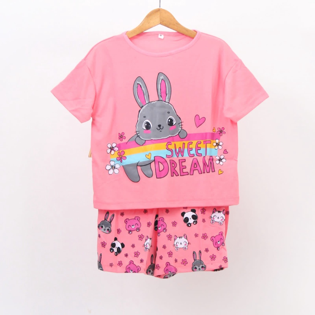 Kaos Setelan Anak Perempuan 10 Tahun / Setelan Anak Cewek Motif Kartun Kualitas Import