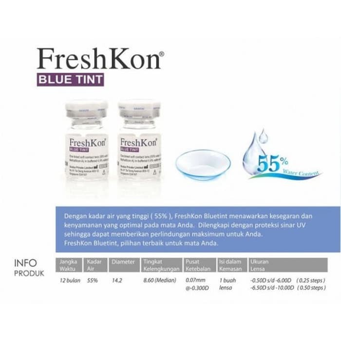 Freshkon Blue Tint Yearly (tahunan) softlens bening