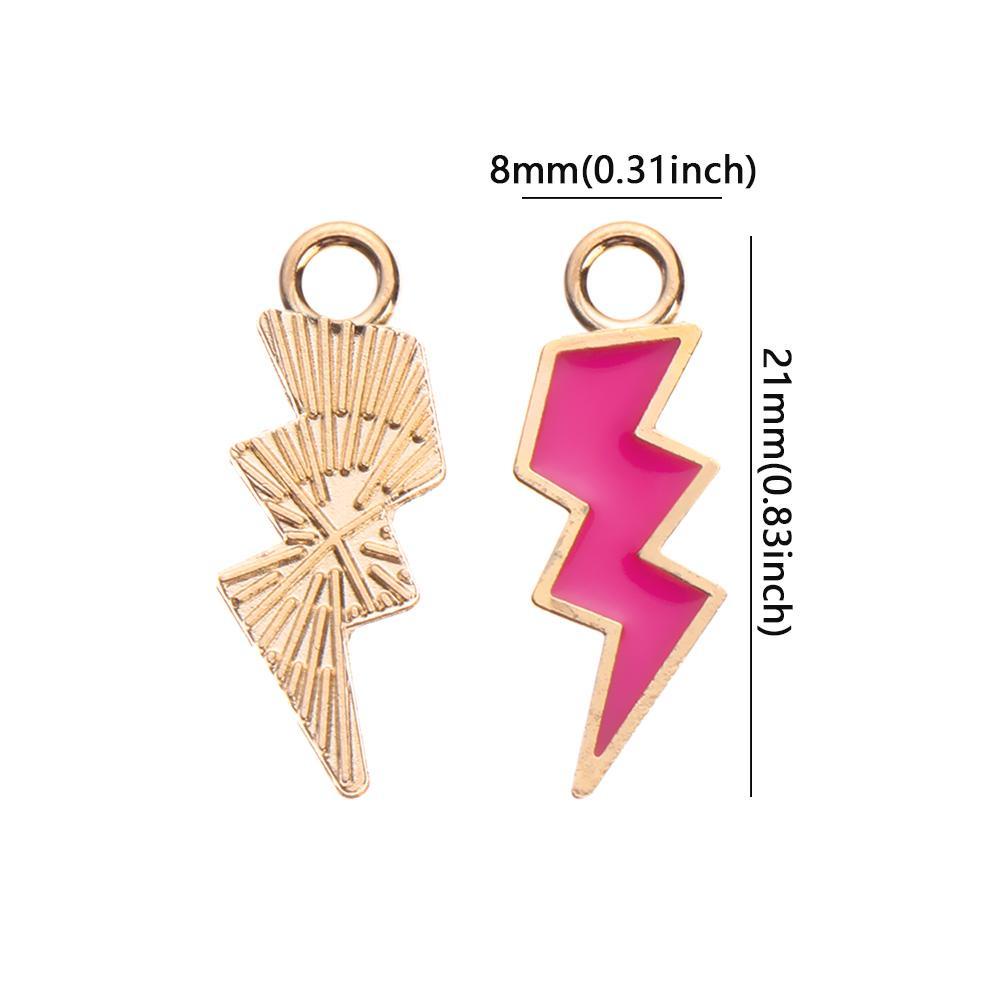 Lily 10PCS Liontin Petir Fashion Kalung Membuat Aksesoris DIY Enamel Charms