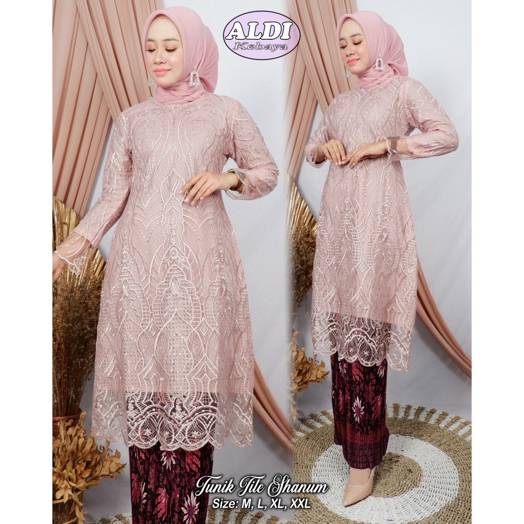 TERBARU SET TUNIK TULLE MUTIARA BORDIR / SET TUNIK TULLE MUTIARA BORDIR SENADA