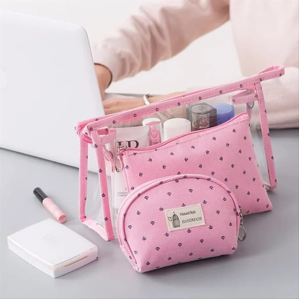 Transparan Tas makeup penyimpanan perjalanan portabel cosmetic bag kosmetik mini kecil