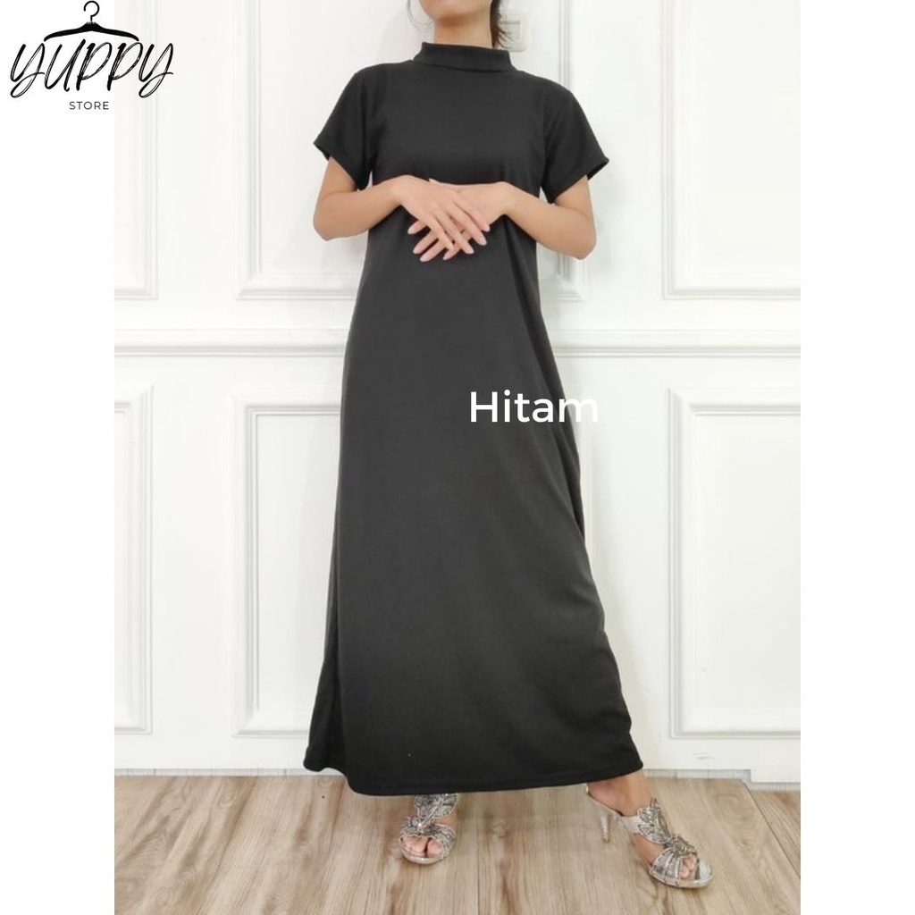 INNER DRESS RAJUT SPAN TANGAN PENDEK / INNER DRESS DALEMAN WANITA HITS / DRESS TANPA LENGAN TURTLENE