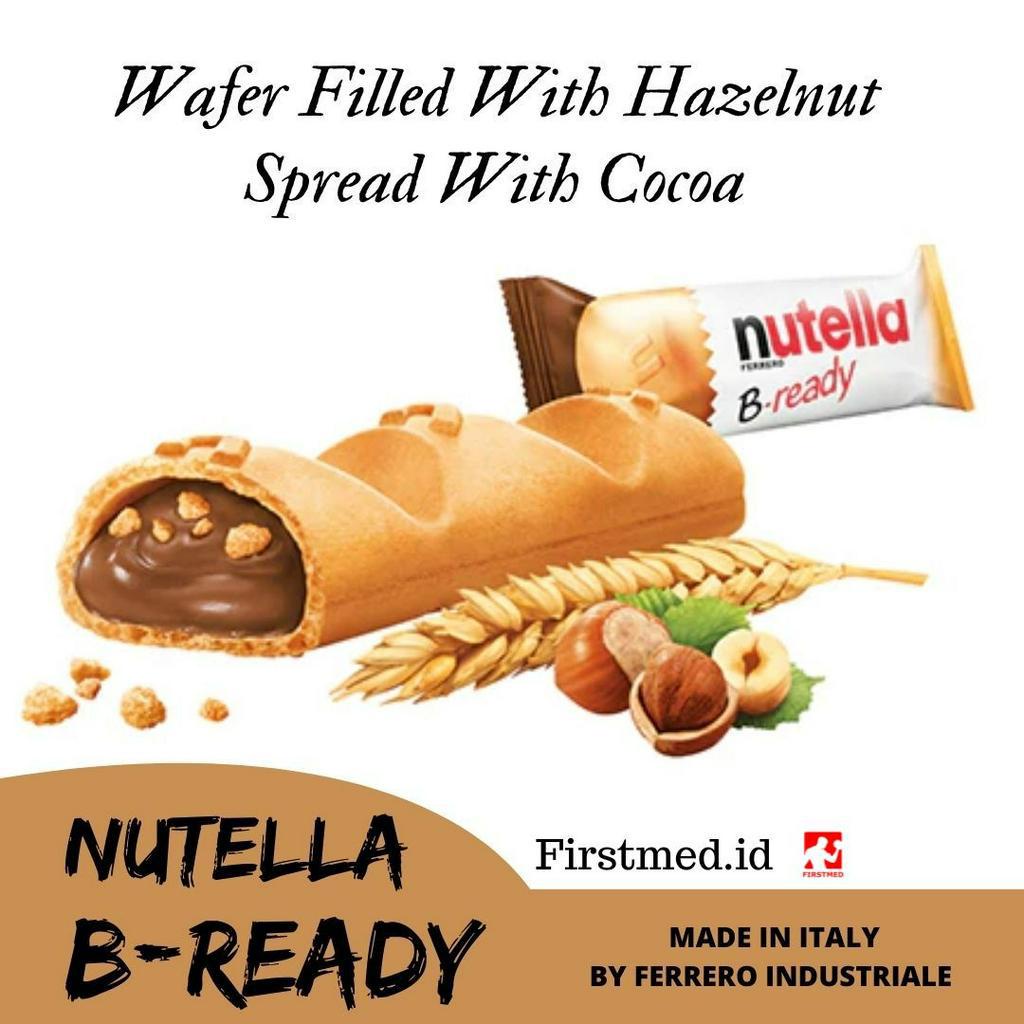 

Nutella B-ready Wafer isi selai nutella crunchy made in italy coklat kacang hazelnut ferrero