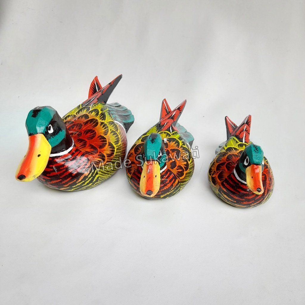 1 Set patung bebek kayu lukis isi 3pcs kerajinan tangan handmade pajangan hiasan dekorasi bali