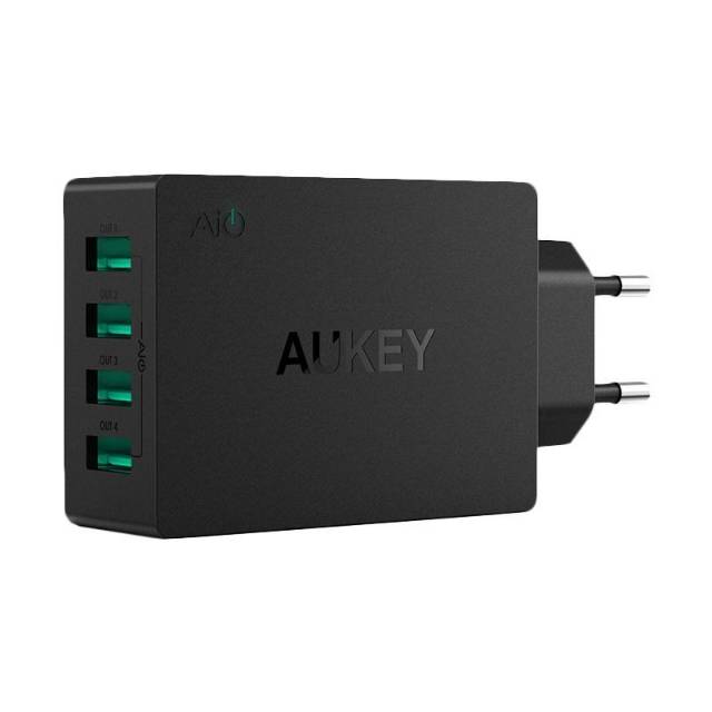 AUKEY PA-U36 USB AC Wall Charger - Hitam [4 Ports