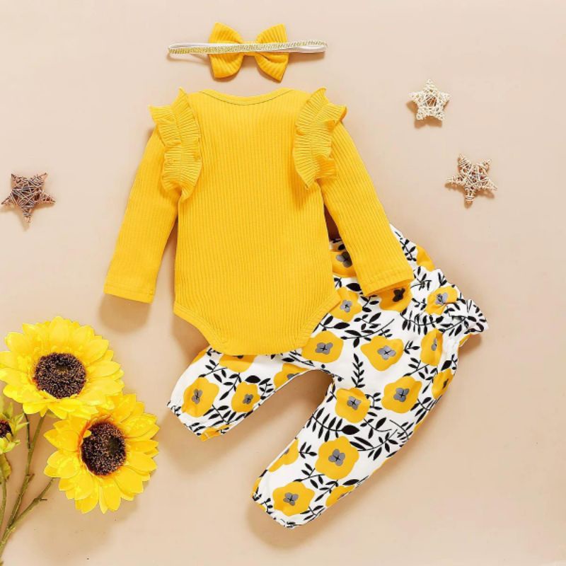 BABY K2 - Baby bodyset 3 Pcs Motif Bunga