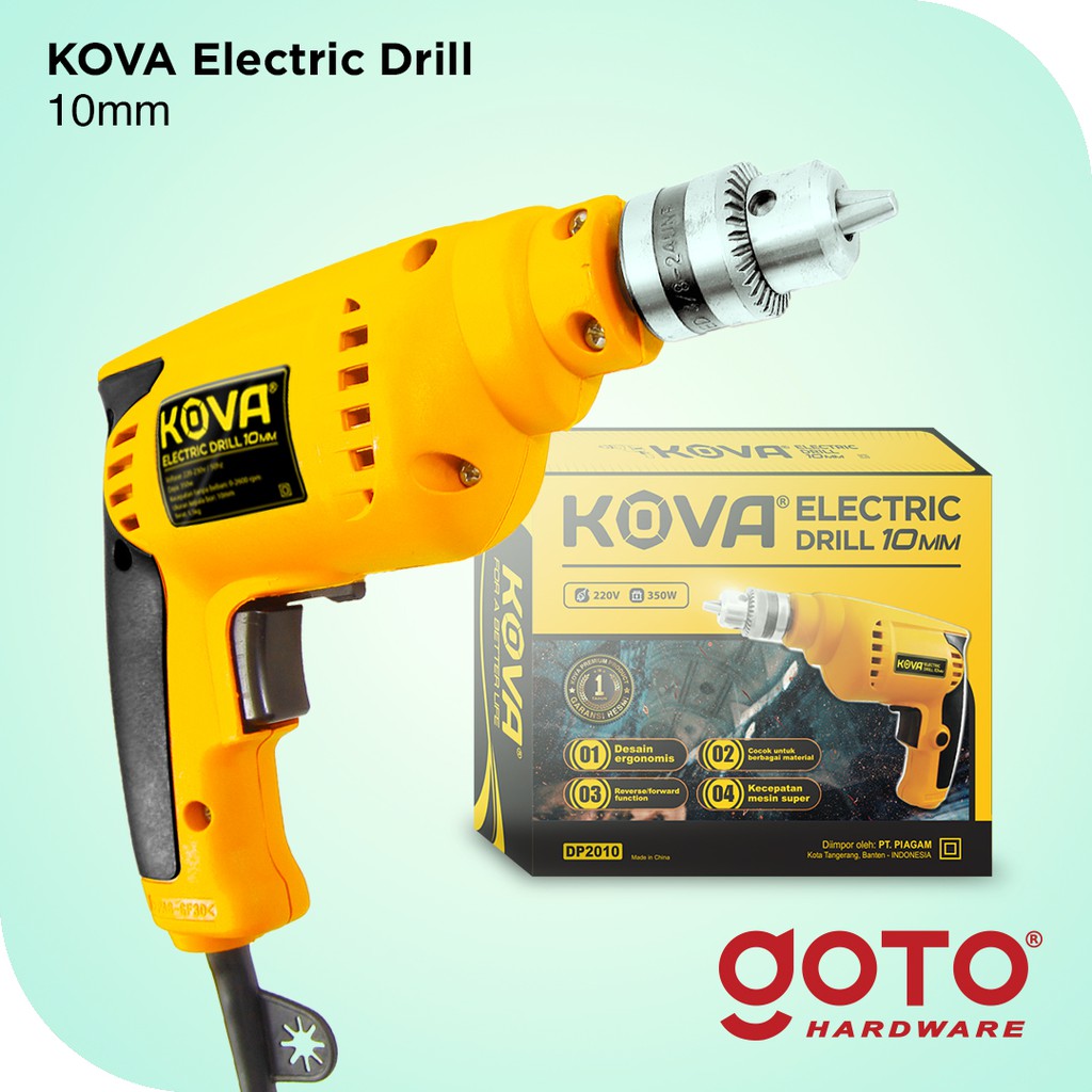 Kova Electric Drill Bor Tangan Listrik 10 mm Reversible