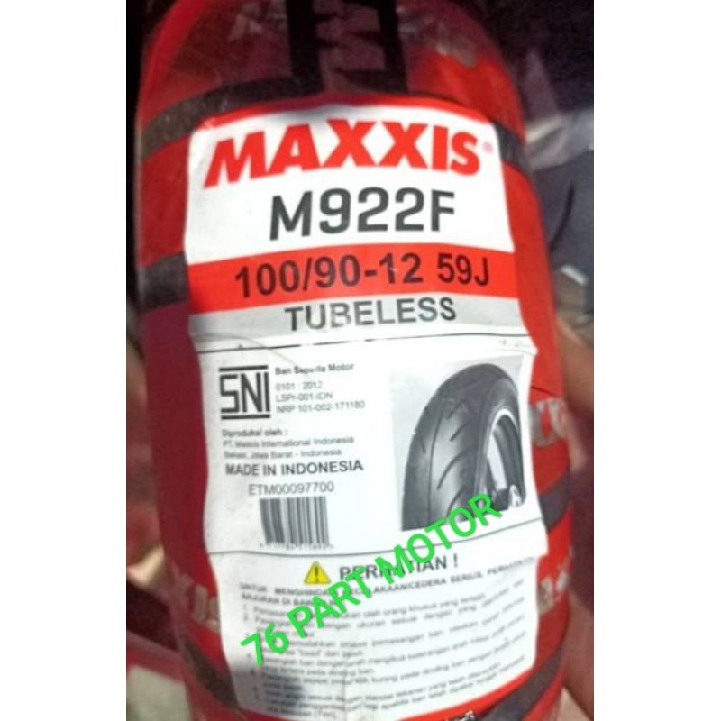 BAN TUBLES MAXXIS DEPAN UK 100/90  12 SUDAH FREE PENTIL