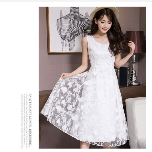 GAUN PESTA WANITA KOREA WARNA PUTIH