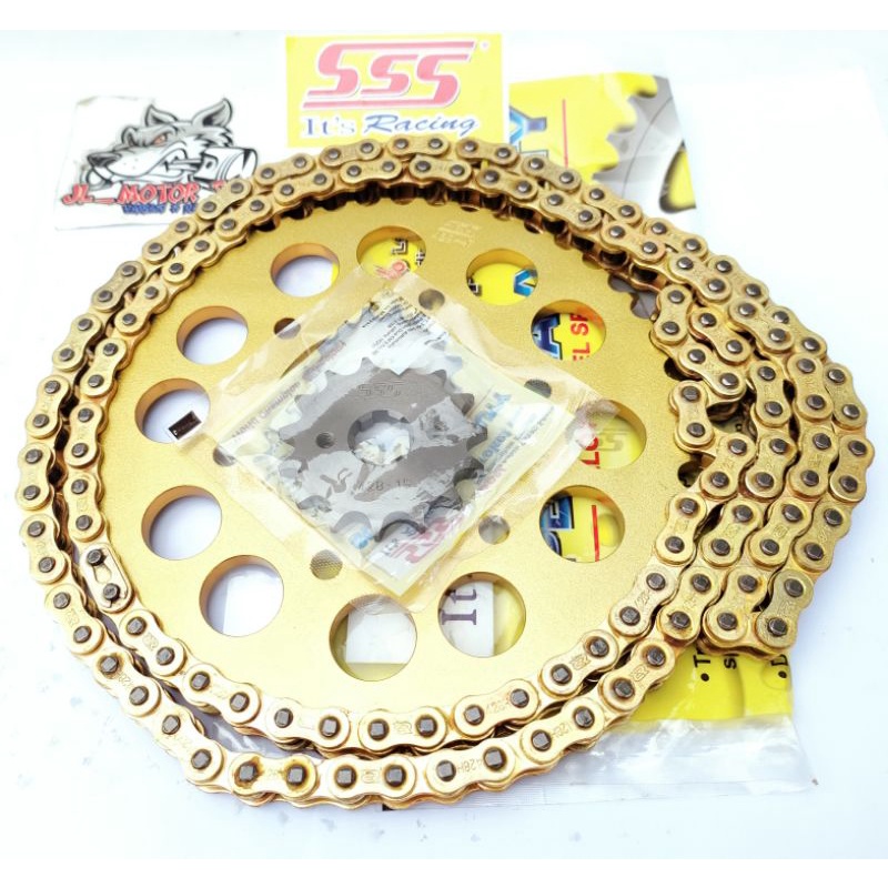 Gir Gear Set Gearset Sss 428 Vixion BySon R15 V1 V2 Jupiter MX King Gear Warna Gold Emas