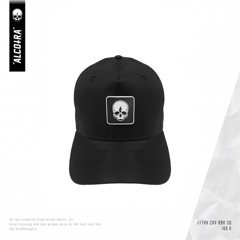 TRK CRV RBR SQ // TRUCKER LENGKUNG RUBBER SKULL SQUARE