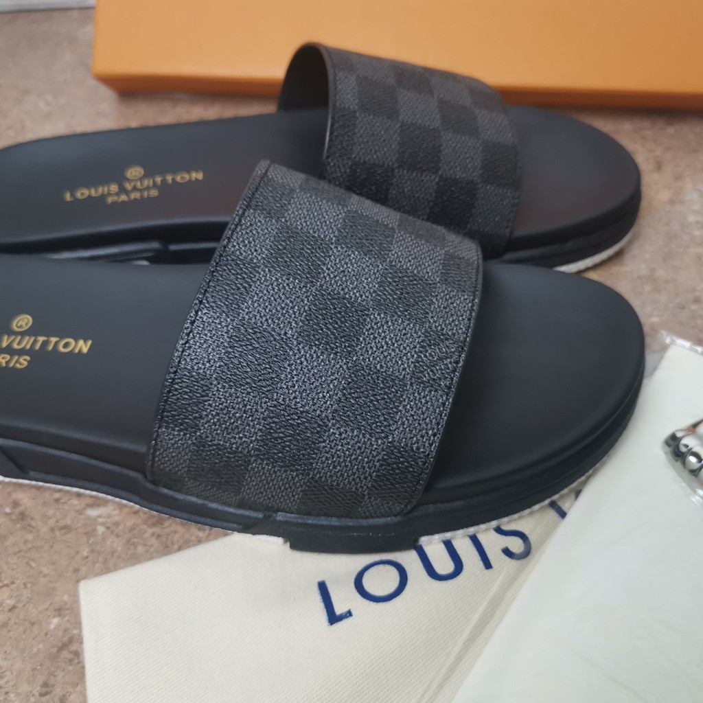 sandal lv slide sandal cowok flat sendal pria mirror