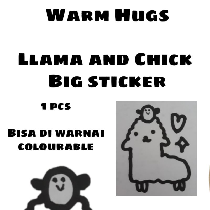 

Warm Hugs llama and chick Big stiker murah bisa di warnai