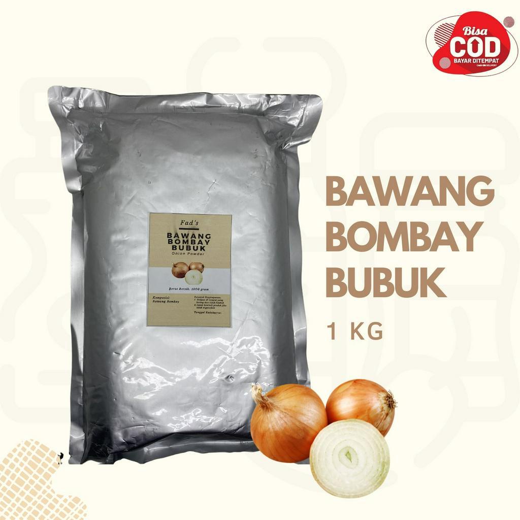 Fad's Bumbu Dapur Bubuk Bawang Putih Bubuk 1 Kg - Bawang Merah Bubuk 1 Kg - Bawang Bombay Bubuk 1 Kg