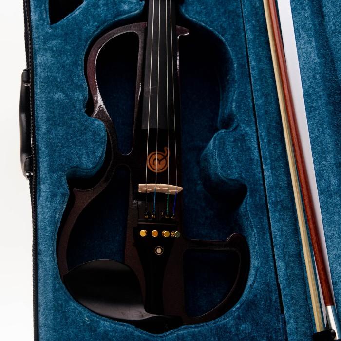 Biola Elektrik / Biola Listrik Mandalika Warna Maroon Fullset Hardcase Kualitas Terbaik