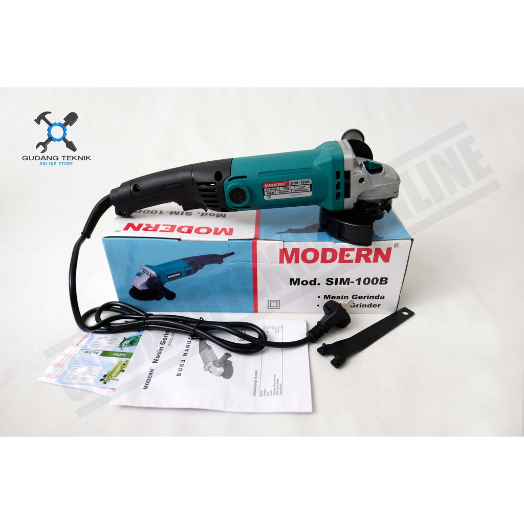 Mesin Gerinda Tangan 4&quot; MODERN X MAILTANK SIM100B SH05 / Mesin Gurinda Grinda Listrik 4 Inch SIM-100B SH-05 / Angle Grinder SIM 100B SH 05